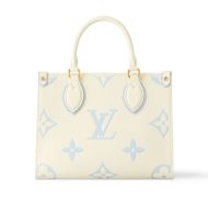 Louis Vuitton OnTheGo PM Tote In Monogram Empreinte Leather M46833 White/Blue