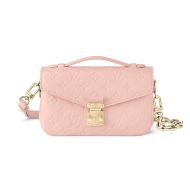 Louis Vuitton Pochette Metis East West Handbag In Monogram Empreinte Leather M47045 Pink