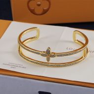 Louis Vuitton Idylle Blossom Two-Row Bracelet In Metal with Crystals Metal with Crystals Q95813 Gold