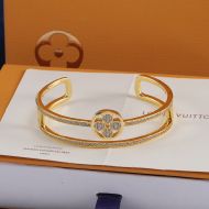 Louis Vuitton Idylle Blossom Two-Row Bracelet In Metal with Crystals Q95821 Gold