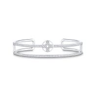 Louis Vuitton Idylle Blossom Two-Row Bracelet In Metal with Crystals Q95821 Silver