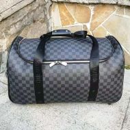 Louis Vuitton Rolling Duffel 55 In Damier Graphite Canvas Black