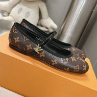 Louis Vuitton Romy Flat Ballerinas Women Monogram Leather Brown