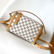 Louis Vuitton Side Trunk MM Handbag In Damier Azur Canvas N40712 White