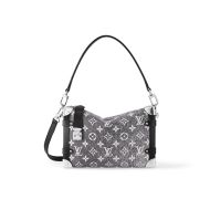 Louis Vuitton Side Trunk MM Handbag In Monogram Jacquard Denim M21460 Black