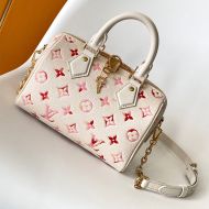 Louis Vuitton Speedy Bandouliere 20 Bag In Monogram Empreinte Leather M58953 Beige/Pink