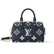 Louis Vuitton Speedy Bandouliere 20 Bag In Monogram Empreinte Leather M47048 Navy Blue