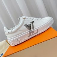 Louis Vuitton Time Out Sneakers Women Calf Leather And Crystals White