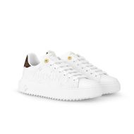 Louis Vuitton Time Out Sneakers Women Debossed Calf Leather And Nylon 1AAP69 White