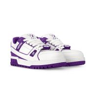 Louis Vuitton LV Trainer Maxi Sneakers Unisex Calf Leather 1ACPQ0 White/Purple