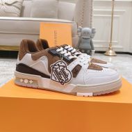 Louis Vuitton LV Trainer X Nigo Sneakers Unisex Monogram Denim 1A9IPR Brown/White