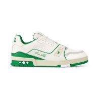 Louis Vuitton LV Trainer Sneakers Unisex Smooth And Grained Calf Leather 1ABNIO Green