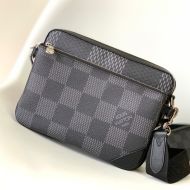 Louis Vuitton Trio Messenger In Damier Graphite Canvas M50017 Black