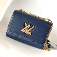 Louis Vuitton Twist MM Chain Bag In Epi Grained Leather M53090 Navy Blue