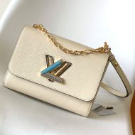 Louis Vuitton Twist MM Handbag In Epi Grained Leather M21032 White