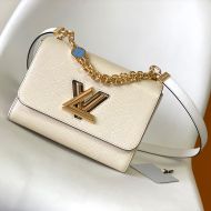 Louis Vuitton Twist MM Handbag In Epi Grained Leather M59403 White