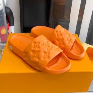 Louis Vuitton Waterfront Slides Unisex Monogram Embossed Rubber 1A9FKK Orange