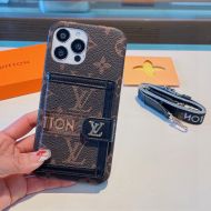 Louis Vuitton iPhone Case In Monogram Leather with Wallet Case Brown/Black