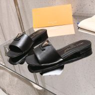 Louis Vuitton LV Capri Flat Slides Women Calf Leather Black