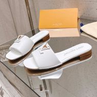 Louis Vuitton LV Capri Flat Slides Women Calf Leather White