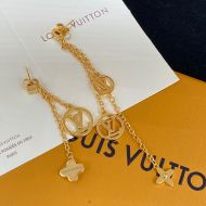 Louis Vuitton LV Circle Charm Pendant Asymmetric Earrings In Gold