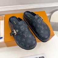 Louis Vuitton LV Cosy Mules Unisex Monogram Canvas 1AAW6Q Black