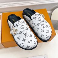 Louis Vuitton LV Cosy Mules Unisex Monogram Canvas 1AAW6Q White