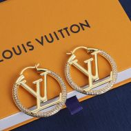 Louis Vuitton Louise GM Earrings In Metal with Crystals Gold