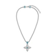 Louis Vuitton LV Flower Necklace In Rope Metal M02062 Silver