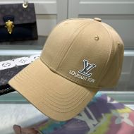 Louis Vuitton Glitter LV Logo Baseball Cap In Cotton Khaki