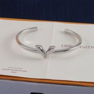 Louis Vuitton Essential V Cuff Bracelet In Metal Silver