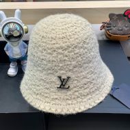 Louis Vuitton Enamel LV Iconic Bucket Hat In Wool Beige