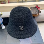 Louis Vuitton Enamel LV Iconic Bucket Hat In Wool Black