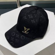 Louis Vuitton Hollow LV Iconic Baseball Cap In Monogram Embroidery Cotton Black