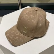 Louis Vuitton Hollow LV Iconic Baseball Cap In Monogram Embroidery Cotton Khaki