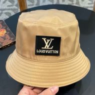 Louis Vuitton LV Logo Patch Bucket Hat In Cotton Khaki