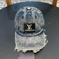 Louis Vuitton LV Logo Patch Baseball Cap In Denim Blue