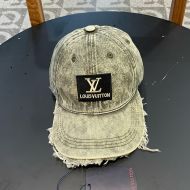 Louis Vuitton LV Logo Patch Baseball Cap In Denim Khaki