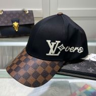 Louis Vuitton LV Lovers Signature Baseball Cap In Cotton with Damier Pop Visor Black