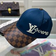 Louis Vuitton LV Lovers Signature Baseball Cap In Cotton with Damier Pop Visor Blue