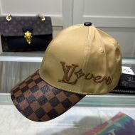 Louis Vuitton LV Lovers Signature Baseball Cap In Cotton with Damier Pop Visor Khaki