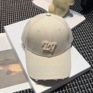 Louis Vuitton LV Serif Signature Baseball Cap In Cotton Beige