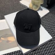 Louis Vuitton LV Serif Signature Baseball Cap In Cotton Black