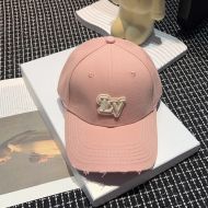 Louis Vuitton LV Serif Signature Baseball Cap In Cotton Pink