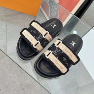 Louis Vuitton Miami Mules Unisex Monogram Denim Black