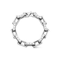 Louis Vuitton Monogram Chain Bracelet In Metal Silver