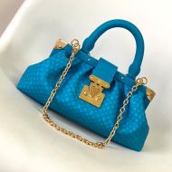 Louis Vuitton Monogram Clutch Handbag In Monogram Empreinte Leather M22325 Blue