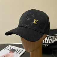 Louis Vuitton LV Iconic Baseball Cap In Monogram Embossed Cotton Black