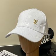 Louis Vuitton LV Iconic Baseball Cap In Monogram Embossed Cotton White