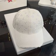 Louis Vuitton Baseball Cap In Monogram Signature Cotton White